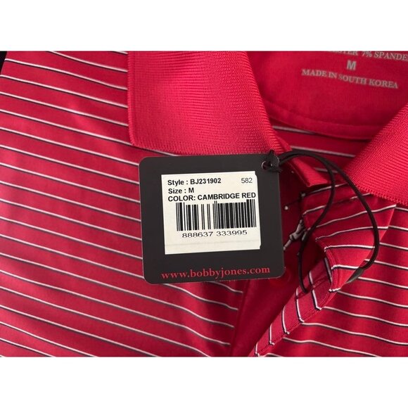 NWT BOBBY JONES Short Sleeve Polo Golf Shirt Mens Size Medium H-20 Performance - Picture 5 of 9